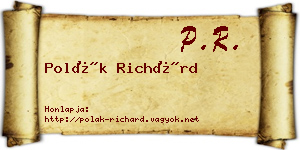 Polák Richárd névjegykártya